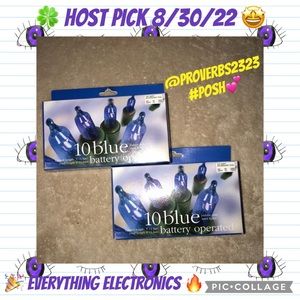 10 blue indoor only battery operated mini lights 2 boxes New